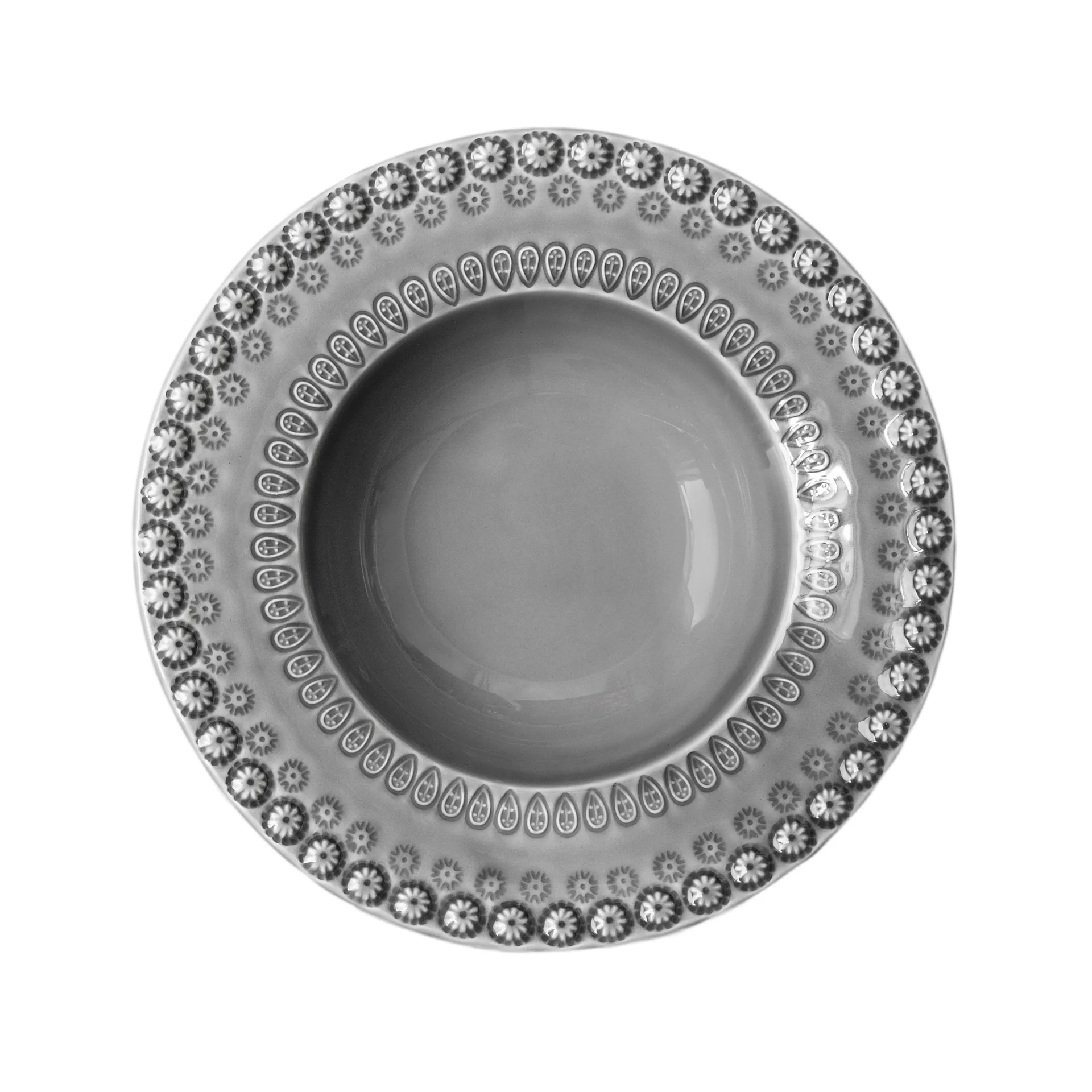 Daisy tiefer Teller Ø 21cm, Soft grey PotteryJo
