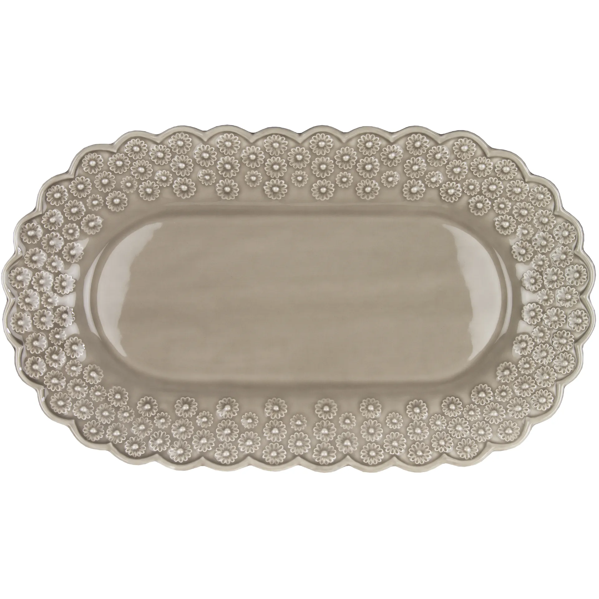 Ditsy ovaler Servierteller, Greige (beige) PotteryJo
