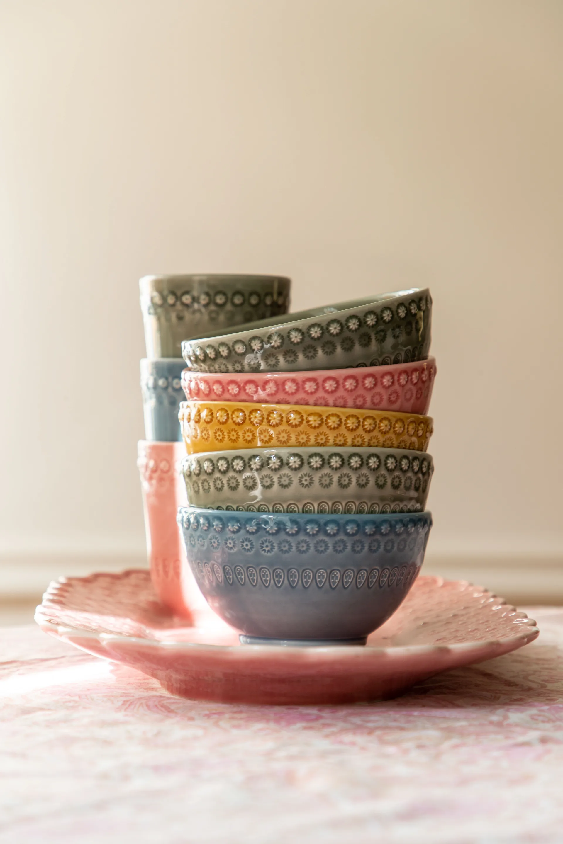 Ditsy ovaler Servierteller, Rose (rosa) PotteryJo