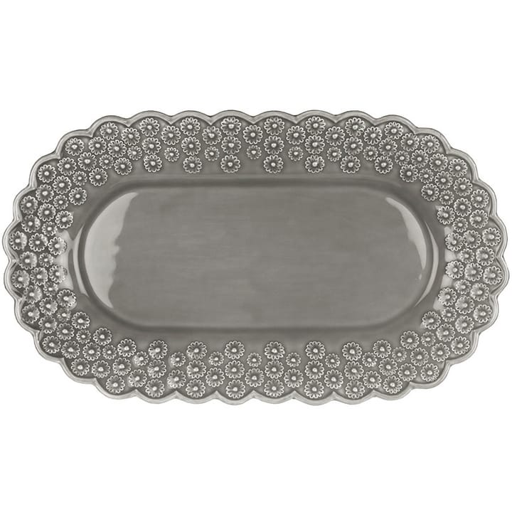 Ditsy ovaler Servierteller - Soft grey (grau) - PotteryJo