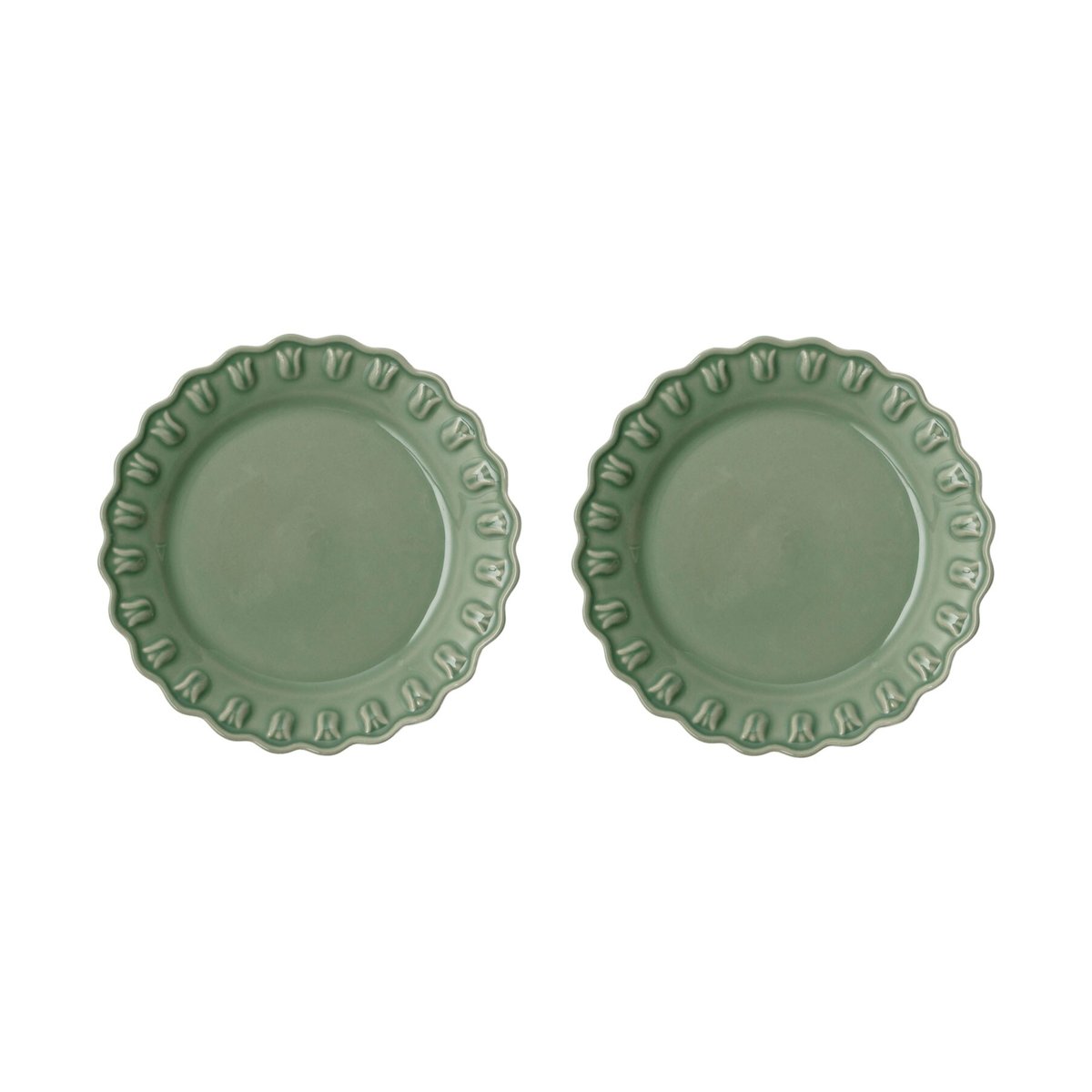 PotteryJo Tulipa kleiner Teller Ø20 cm 2er Pack Verona green