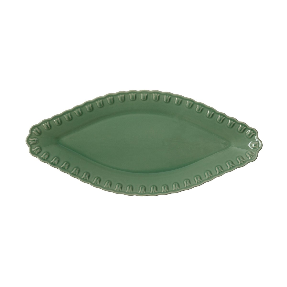 PotteryJo Tulipa ovaler Teller 20x45 cm Verona green