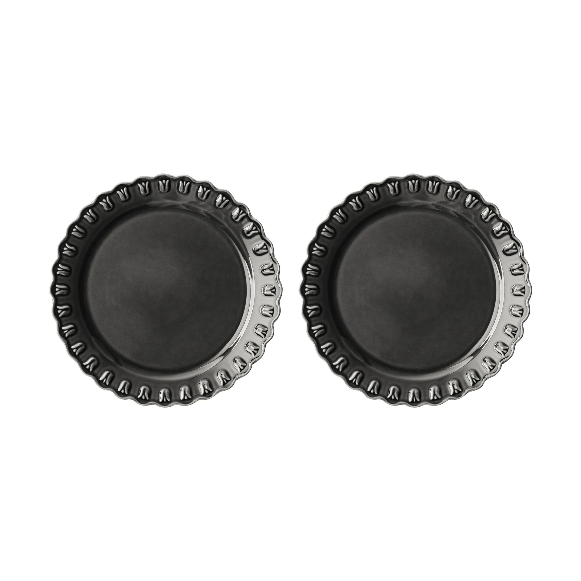 Tulipa Teller Ø26 cm 2er-Pack, Almost black PotteryJo