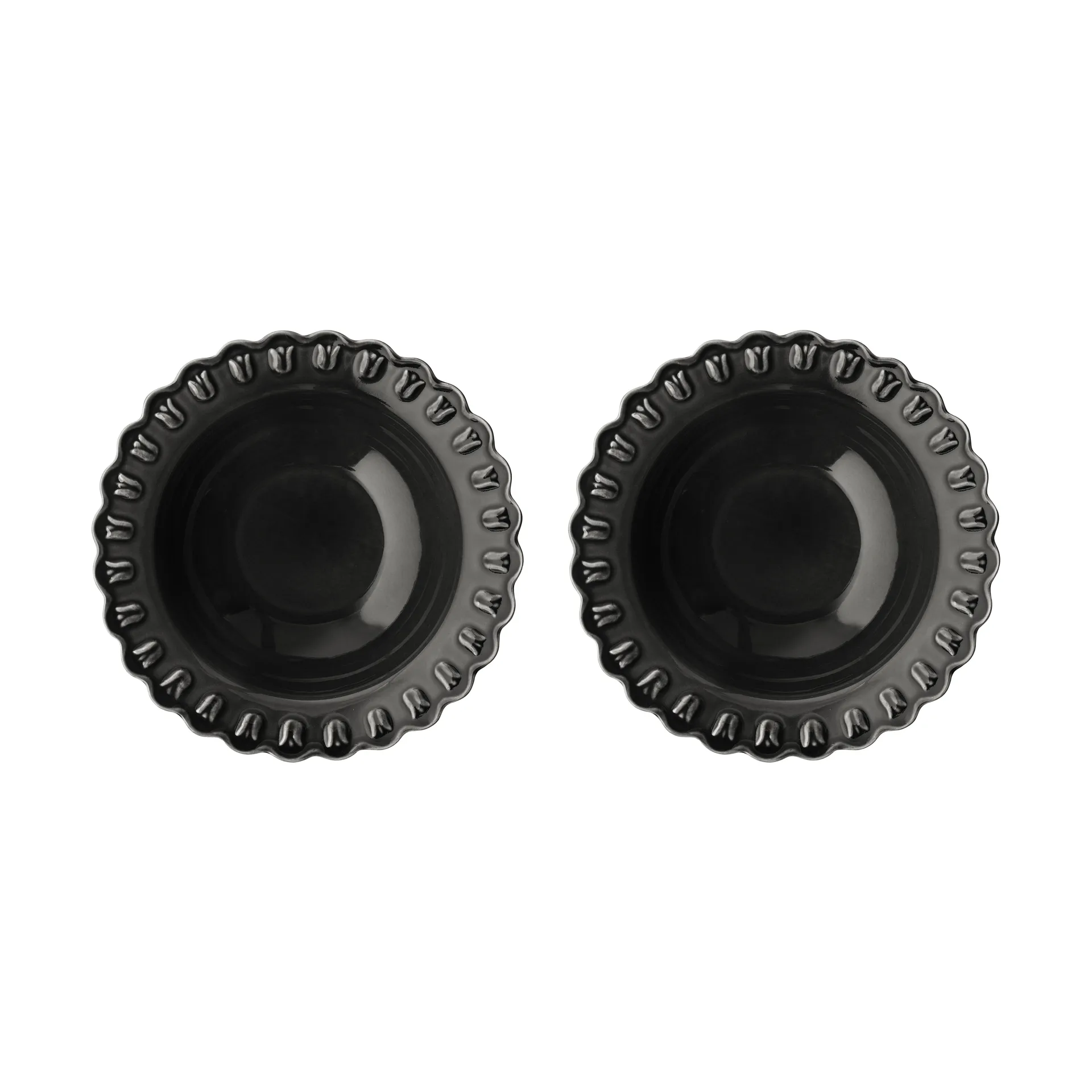 Tulipa tiefer Teller Ø23 cm 2er-Pack, Almost black PotteryJo