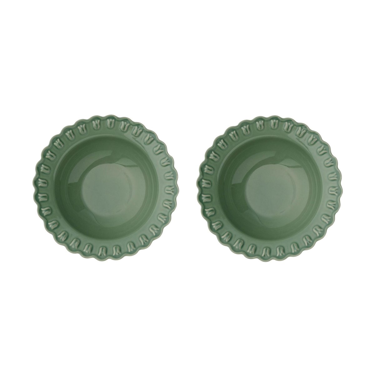 PotteryJo Tulipa tiefer Teller Ø23 cm 2er Pack Verona green