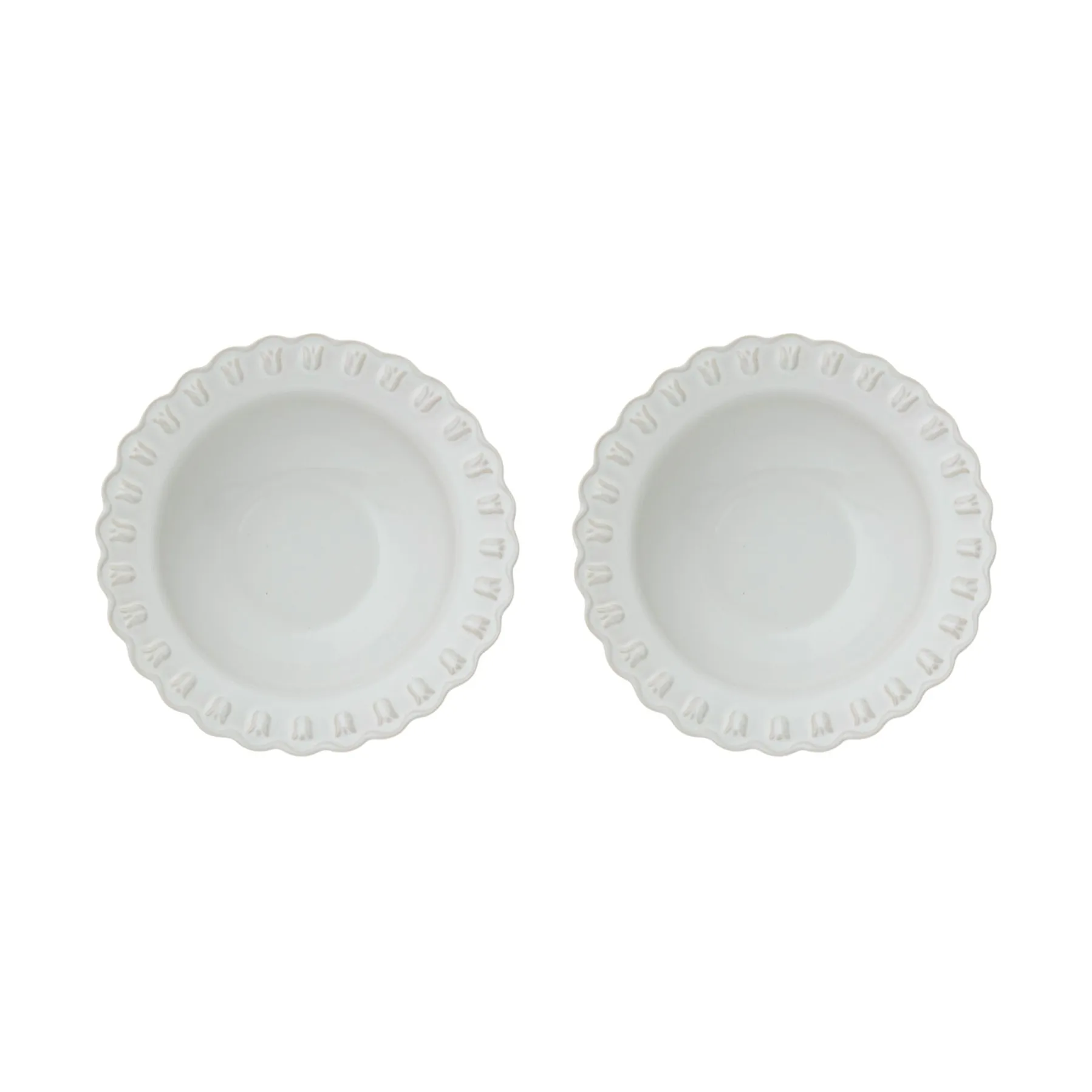 Tulipa tiefer Teller Ø23 cm 2er-Pack, White PotteryJo
