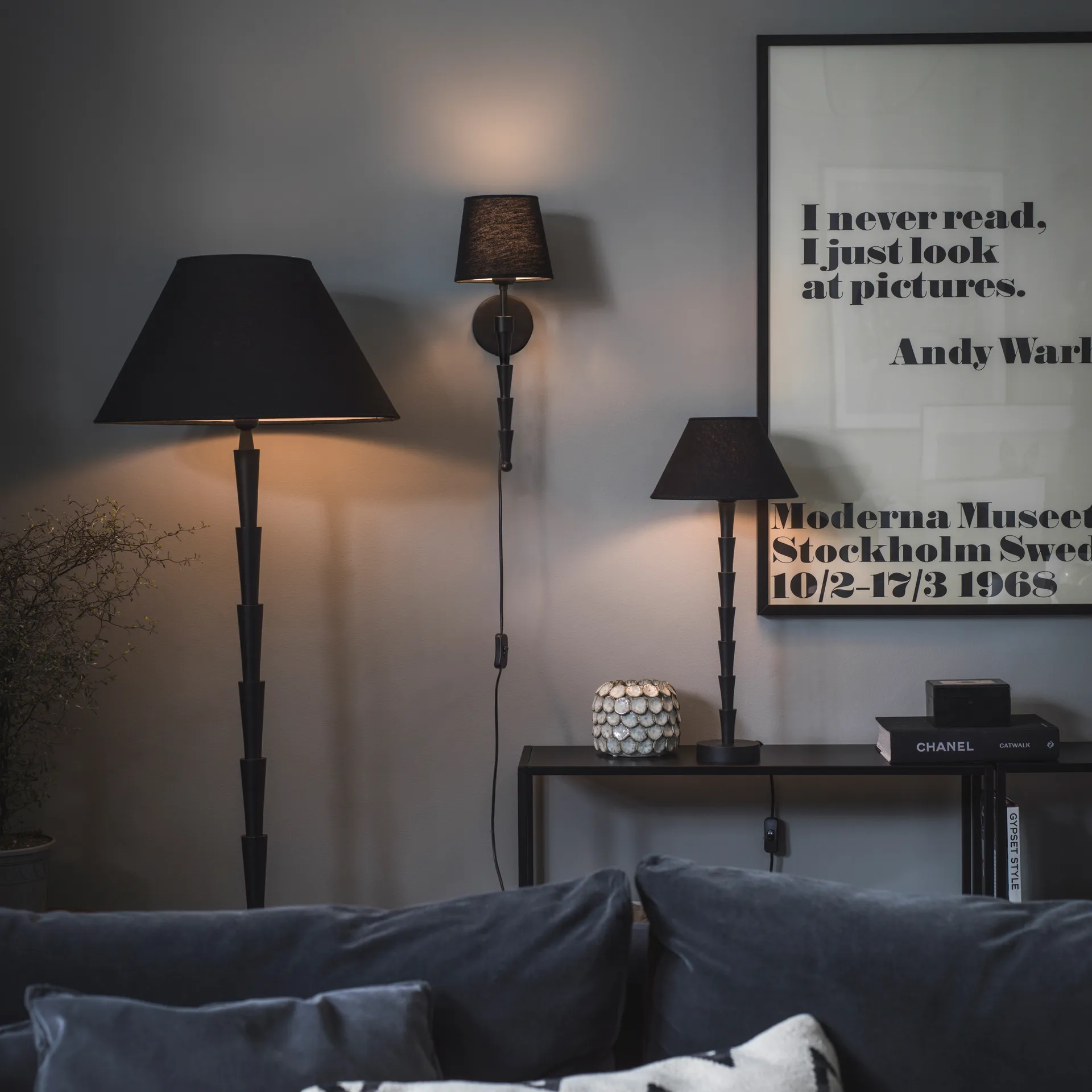 Chloe Lampenfuß 48cm, Mattschwarz PR Home