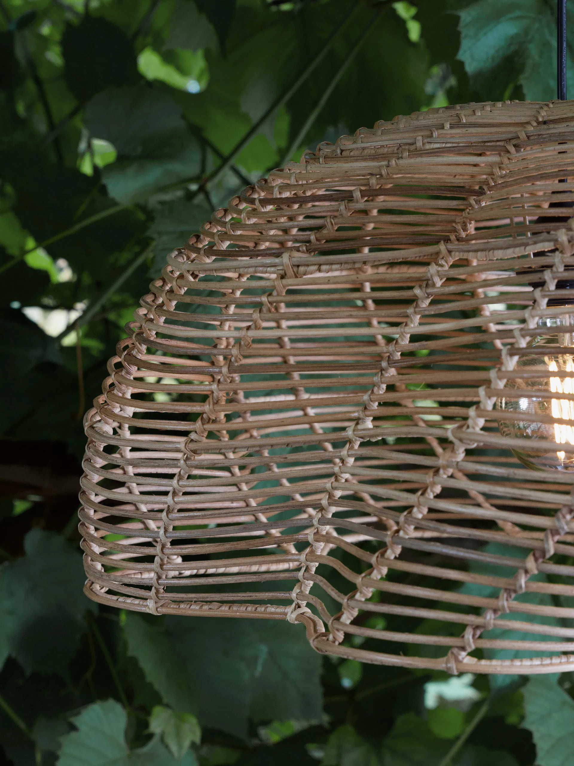 Mayla Pendelleuchte für den Außenbereich, Natur, Ø53x32 cm PR Home