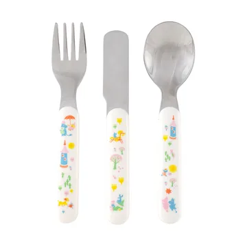 Mumin 80 Besteckset 3-teilig - Weiß - Rätt Start