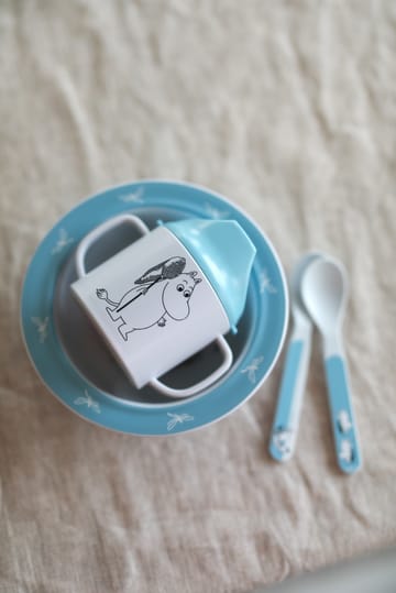 Mumin Water & Bad Trinklernbecher & Teller mit Saugnapf - Blau - Rätt Start