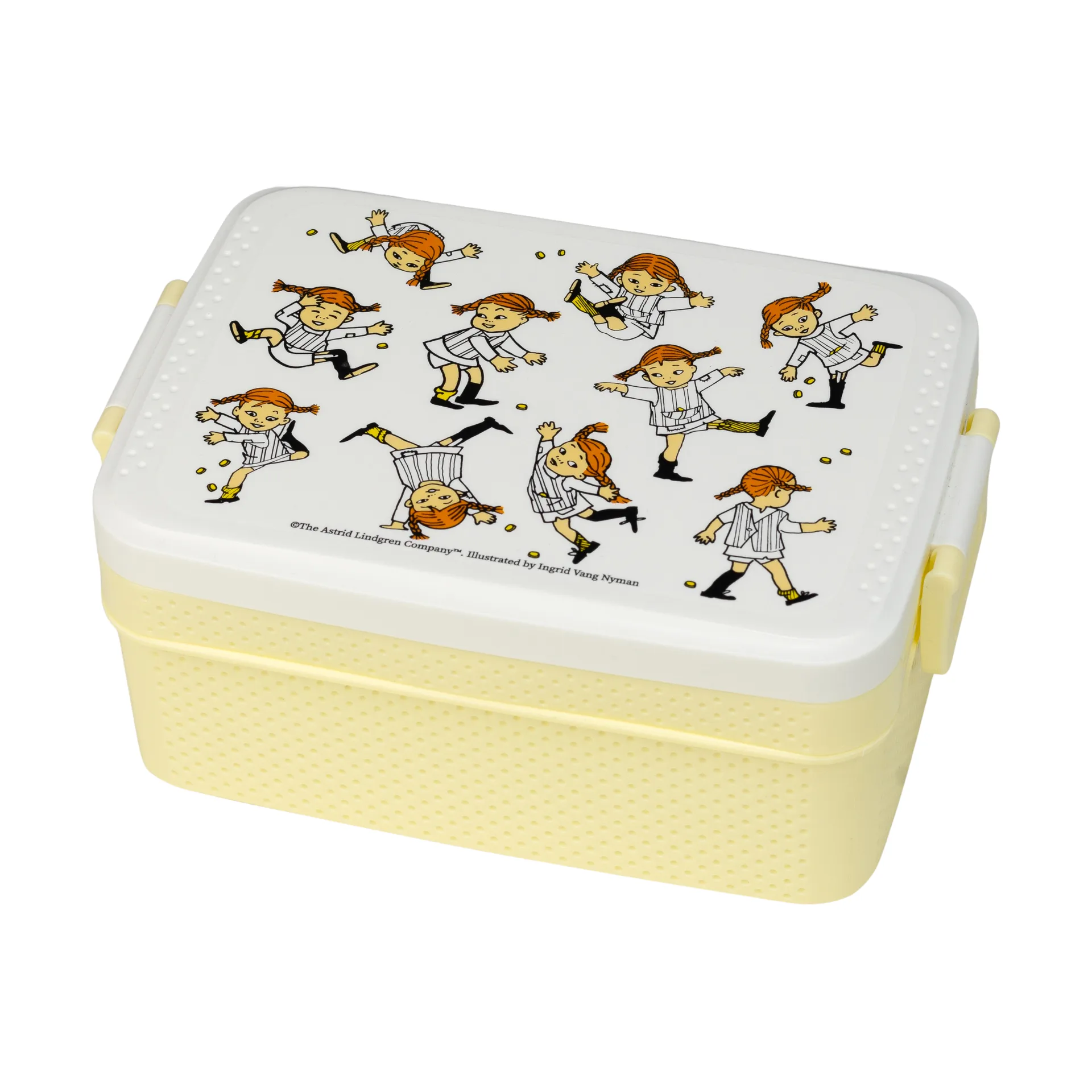 Pippi Circus Brotdose 8x18,5 cm, Gelb-Weiß Rätt Start