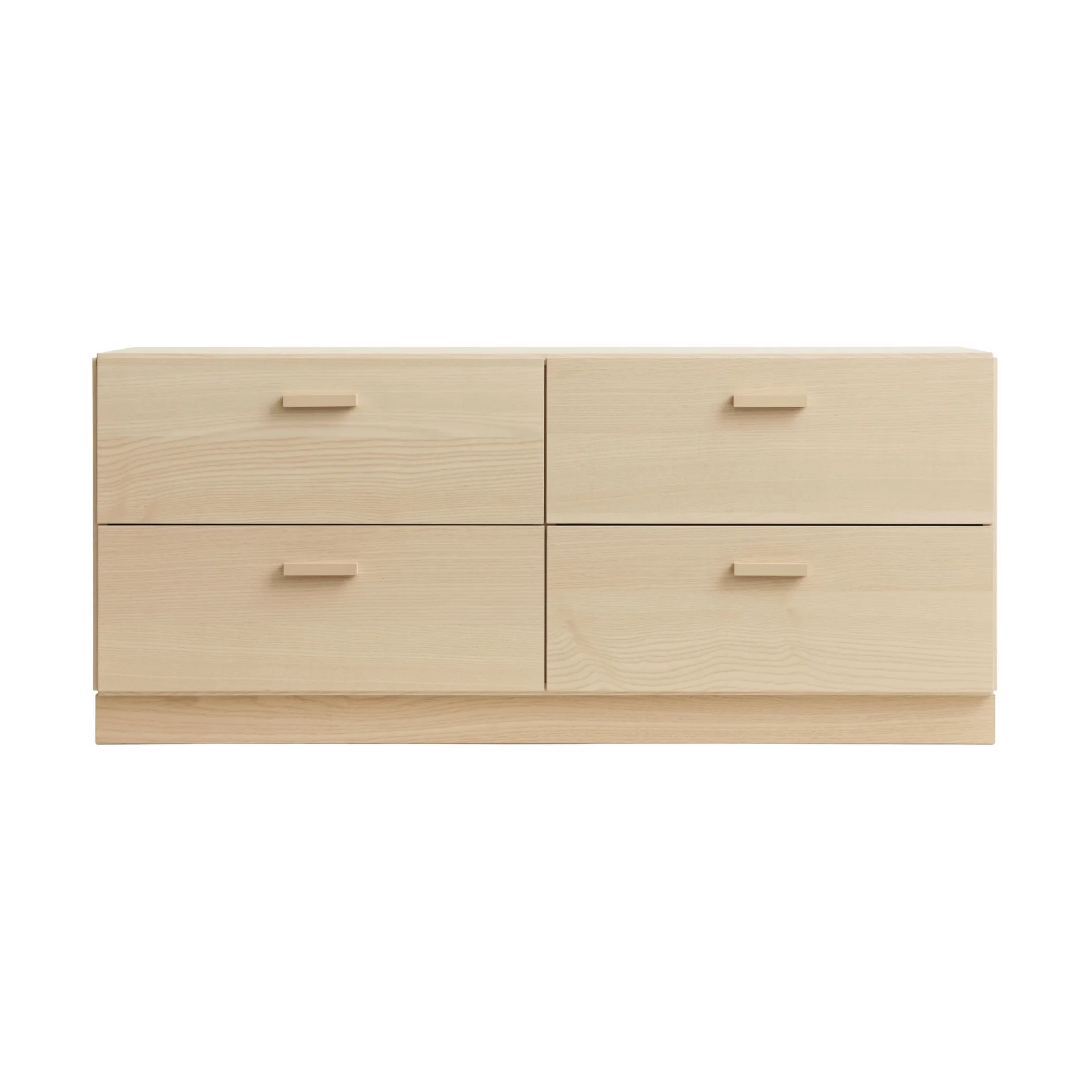 Relief Kommode niedrig mit Sockel 123x46,6 cm Esche,  Relief
