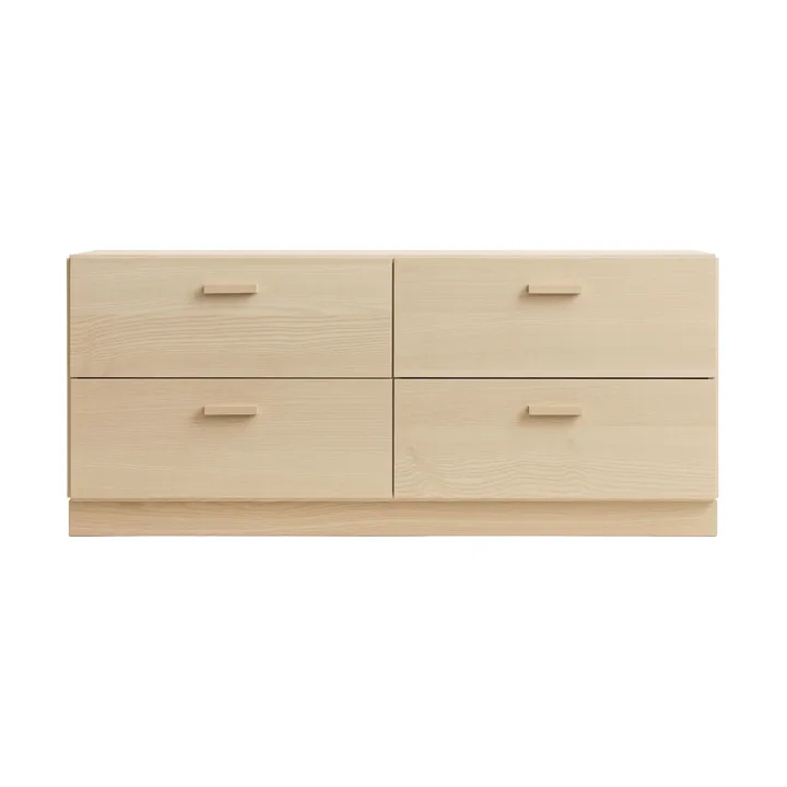 Relief Kommode niedrig mit Sockel 123x46,6 cm Esche - Relief