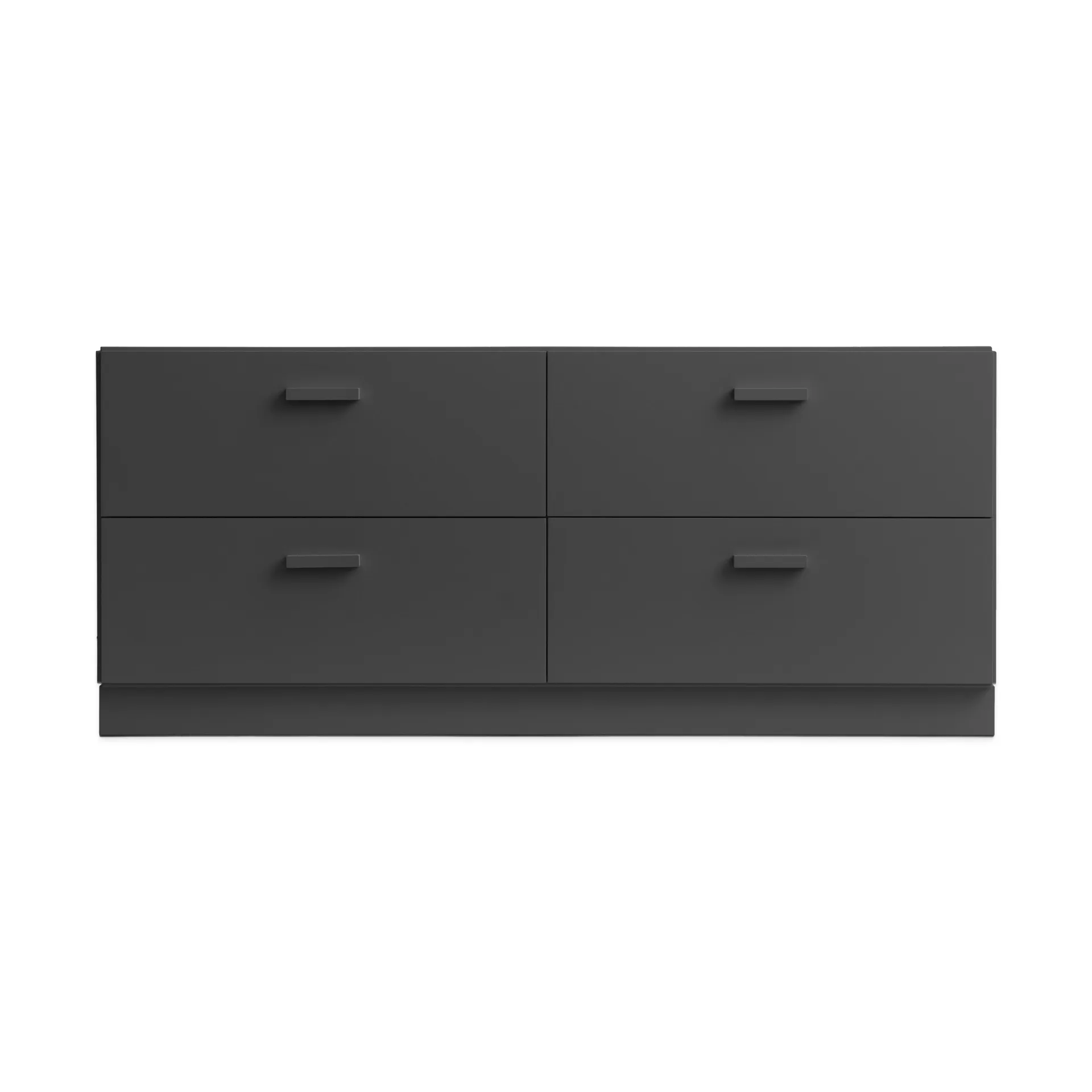 Relief Kommode niedrig mit Sockel 123x46,6 cm Grau,  Relief
