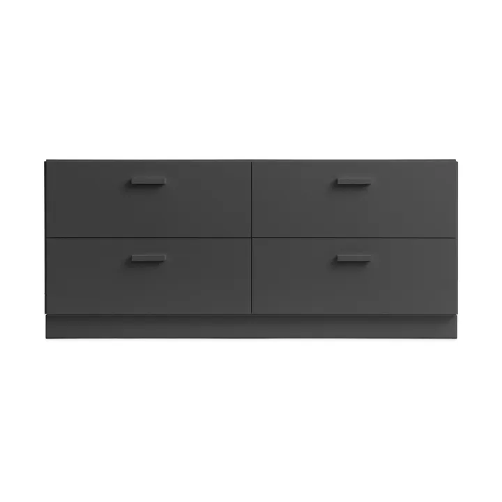 Relief Kommode niedrig mit Sockel 123x46,6 cm Grau - Relief