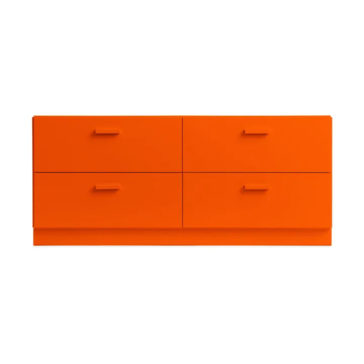 Relief Kommode niedrig mit Sockel 123x46,6 cm Orange - Relief