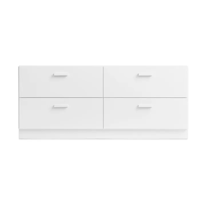 Relief Kommode niedrig mit Sockel 123x46,6 cm Weiß - Relief