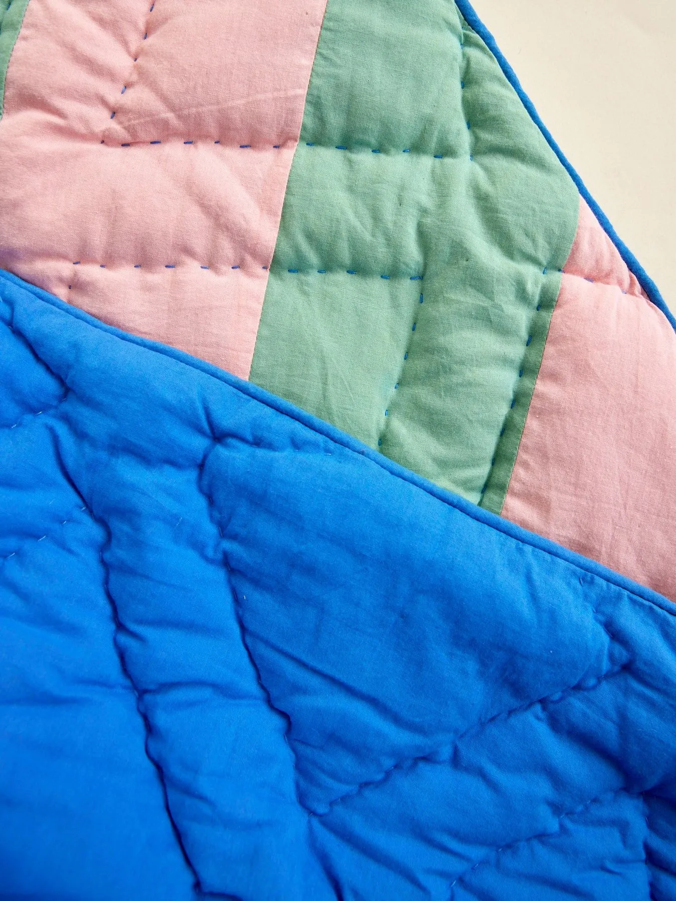 Rice Baumwolldecke gestreift 140 x 200cm, Pink-green-blue RICE