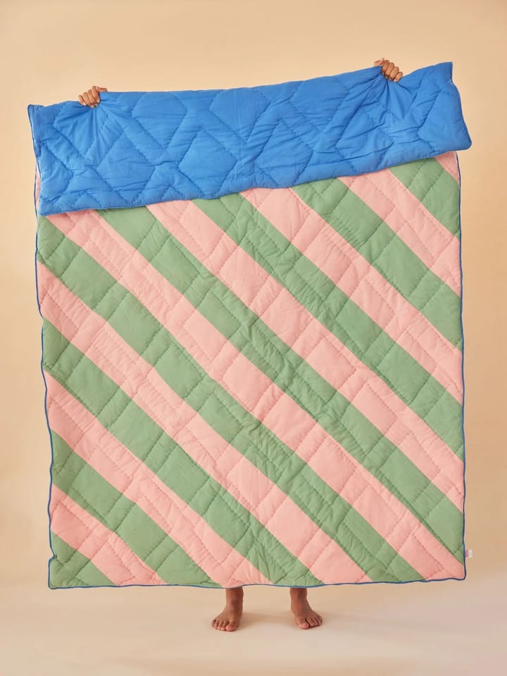 Rice Baumwolldecke gestreift 140 x 200cm, Pink-green-blue RICE