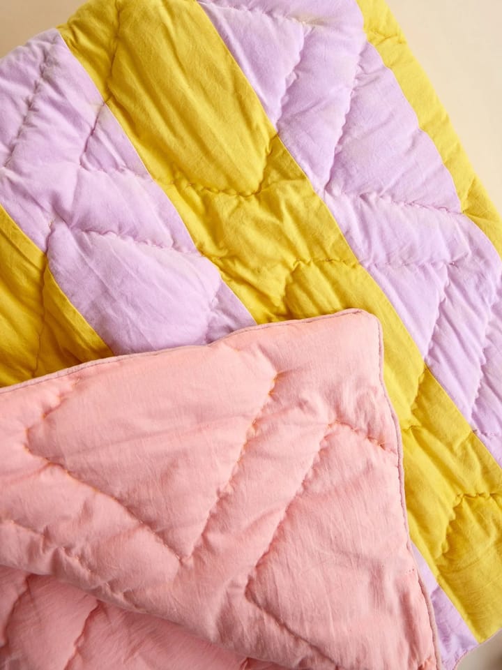 Rice Baumwolldecke gestreift 140 x 200cm - Yellow-lavender-pink - RICE