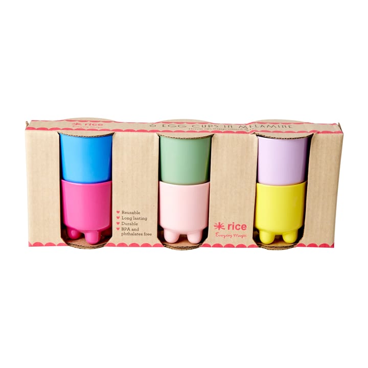 Rice Eierbecher Melamin 6 Teile - Multicolor - RICE