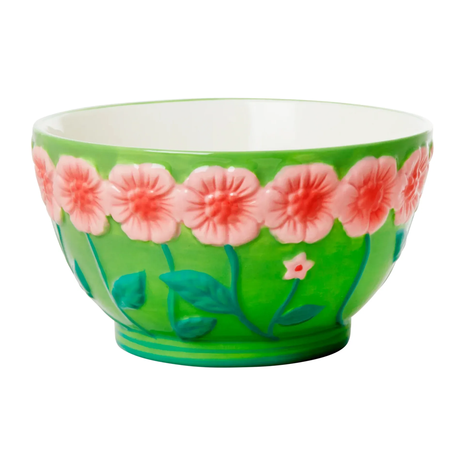 Rice Embossed Flower Keramikschale Ø14,5cm, Sage green RICE
