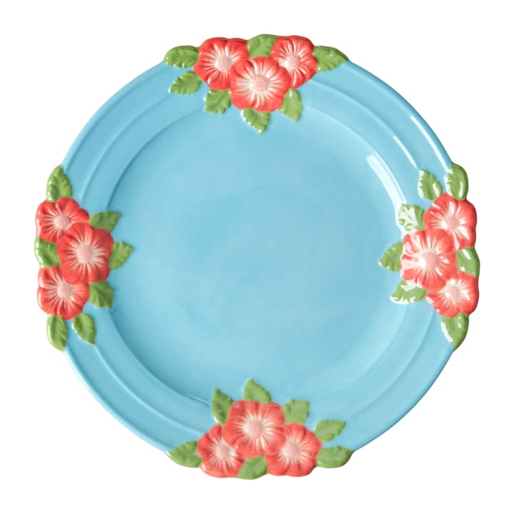 Rice Embossed Flower Keramikteller Ø25,5cm, Mint RICE
