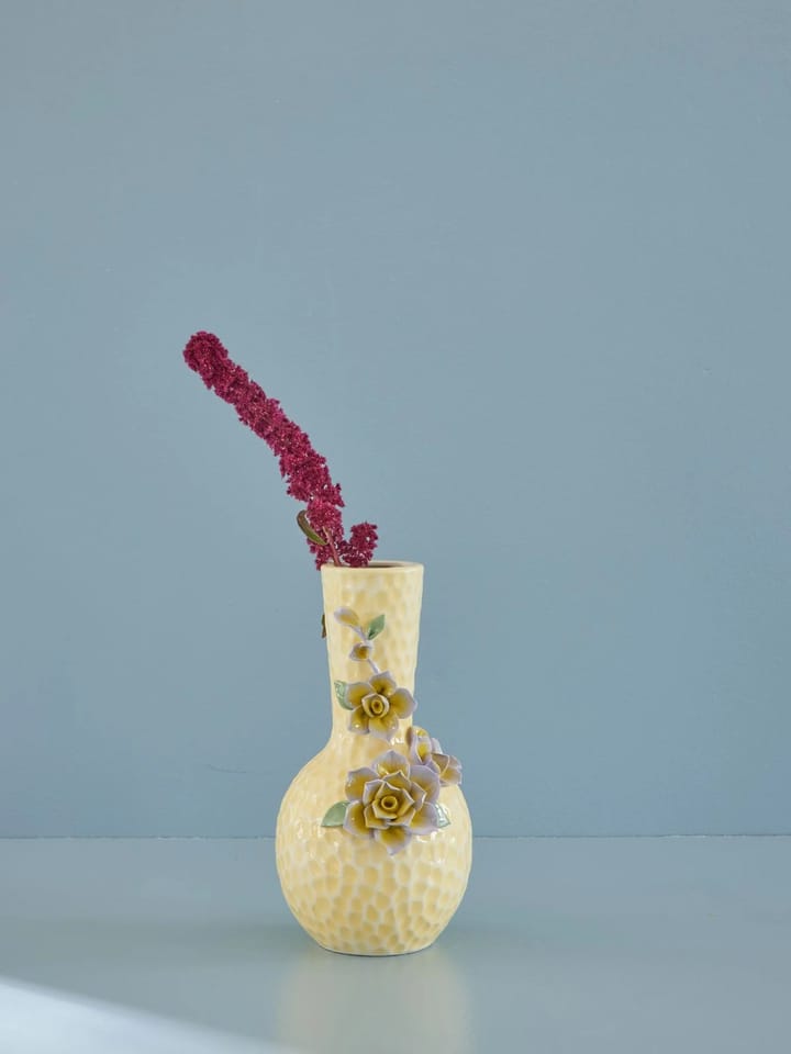 Rice Flower Sculpture Vase 25cm - Cream - RICE