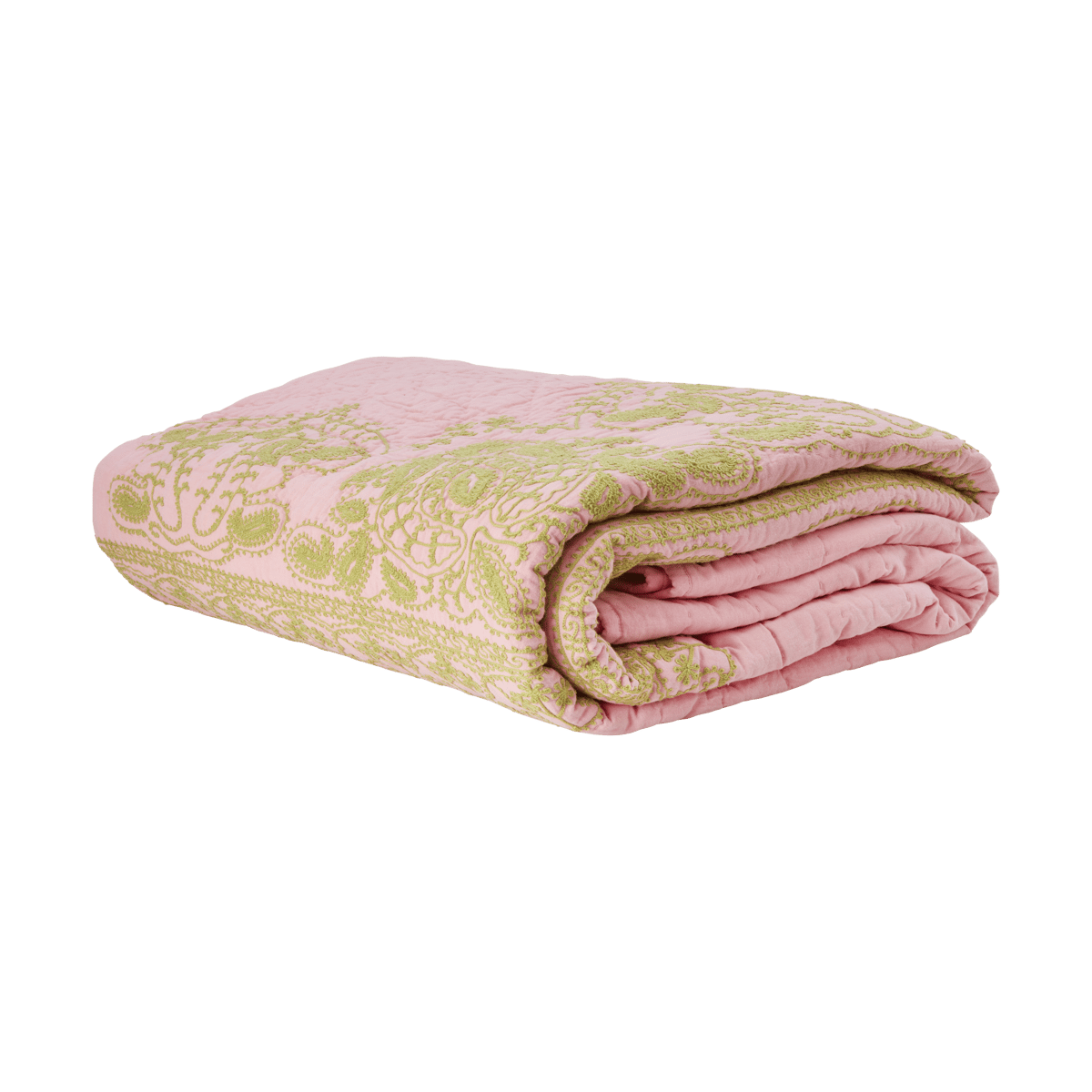 RICE Rice gesteppte Tagesdecke 225x225 cm Soft pink