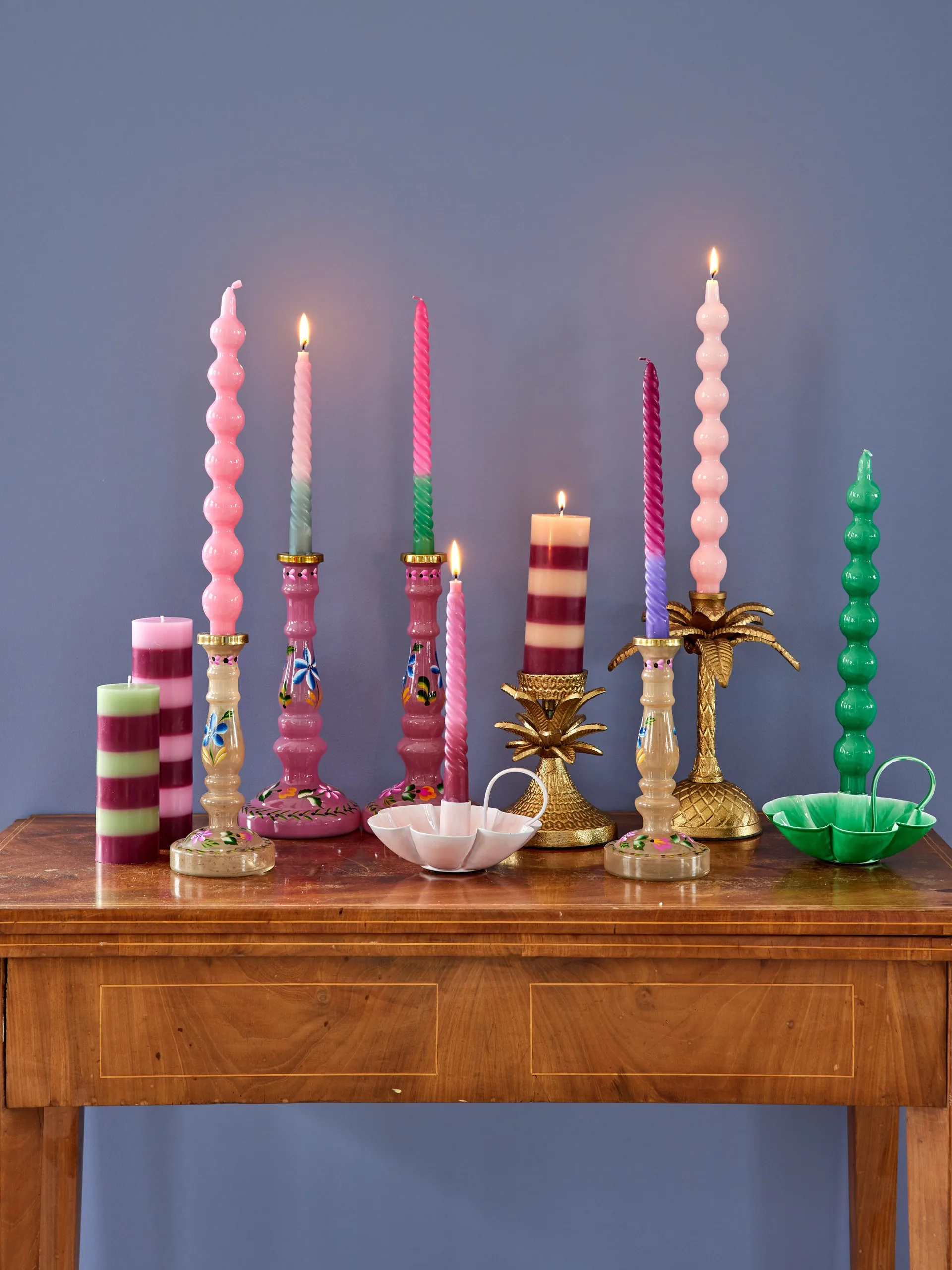 Rice Kerze 30,2 cm 2er-Pack, Green RICE