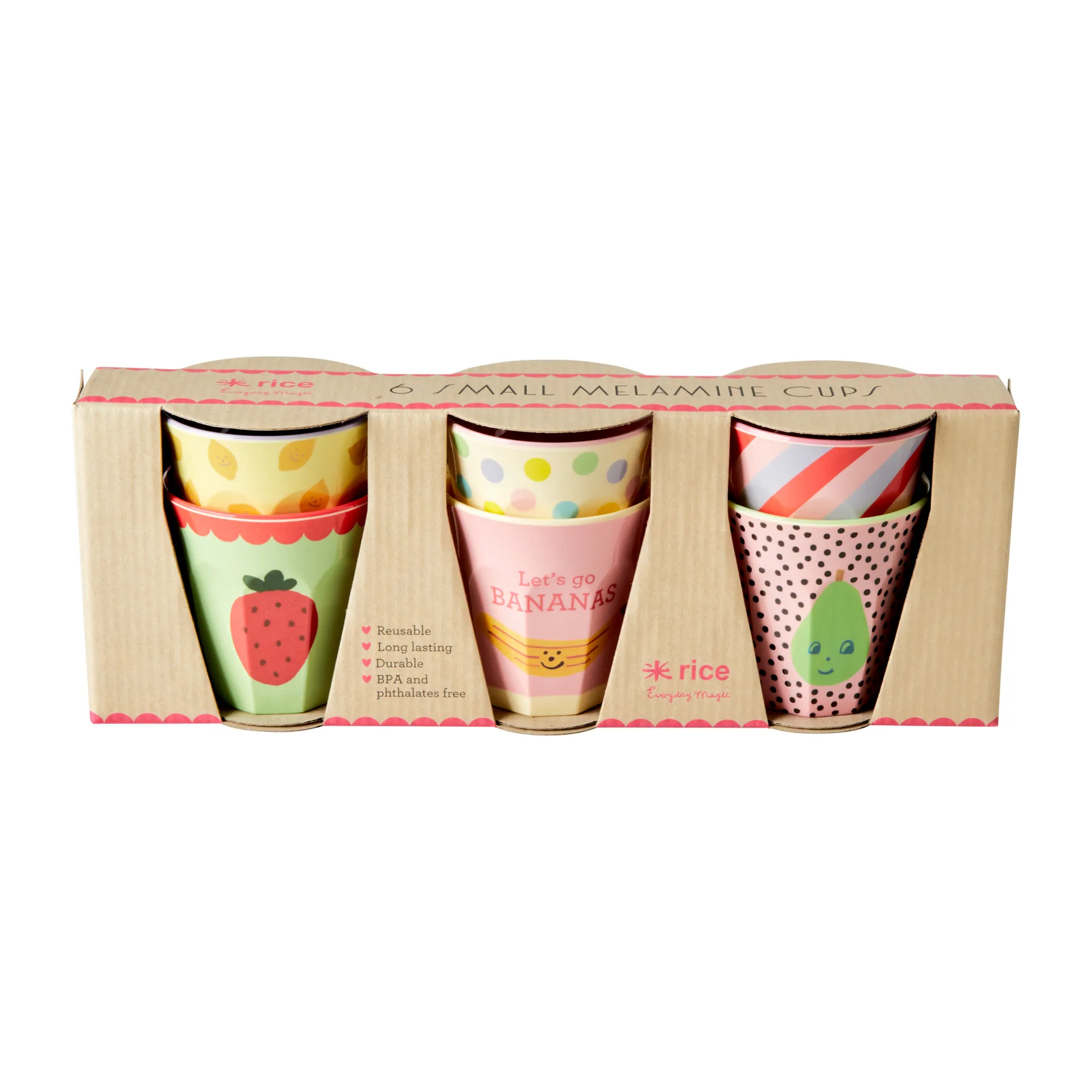 Rice Kinderbecher Melamin 6er Pack, Happy fruits RICE