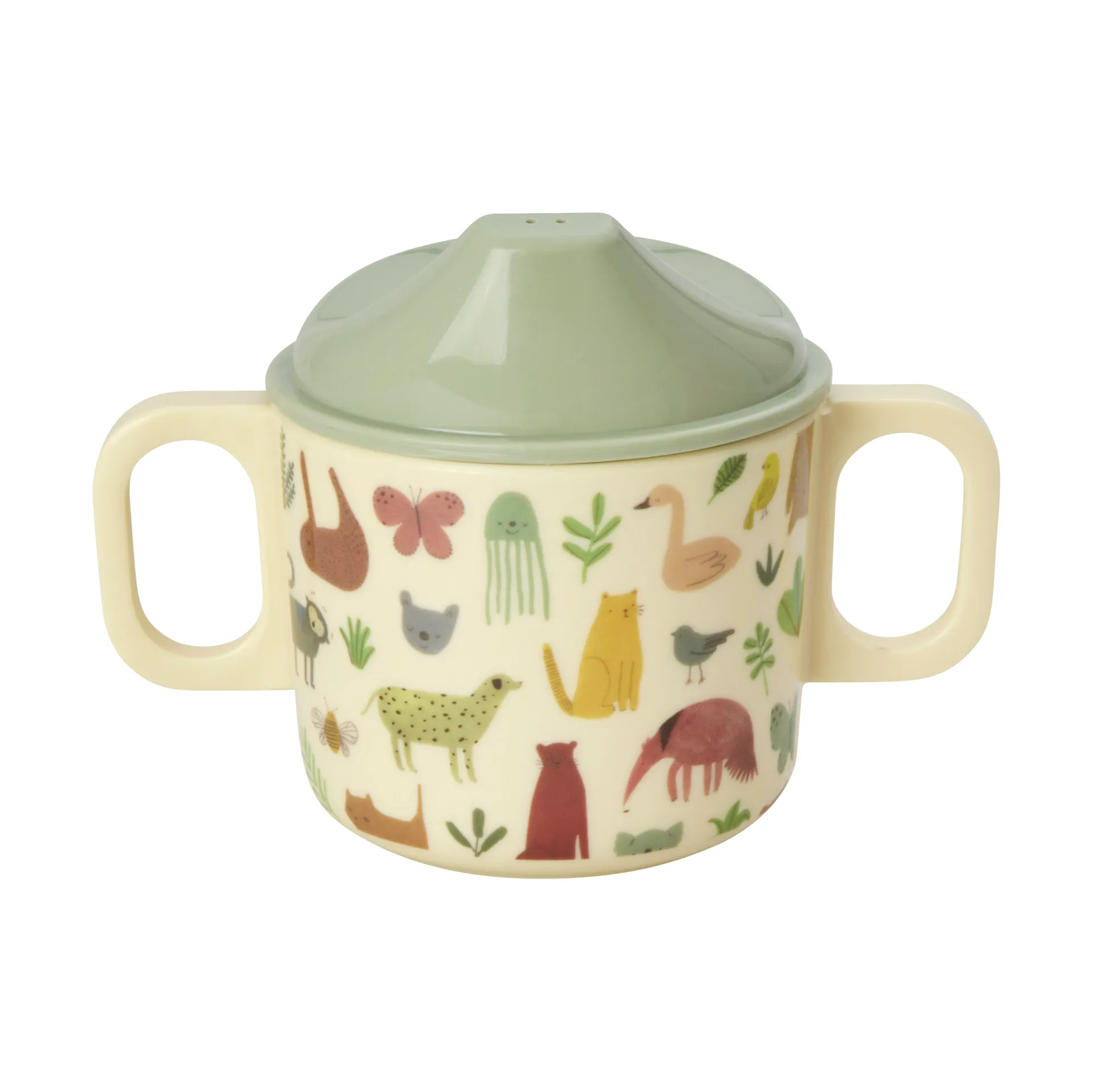 Rice Kinderbecher mit zwei Griffen 20cl, Sweet Jungle Print-Cream RICE