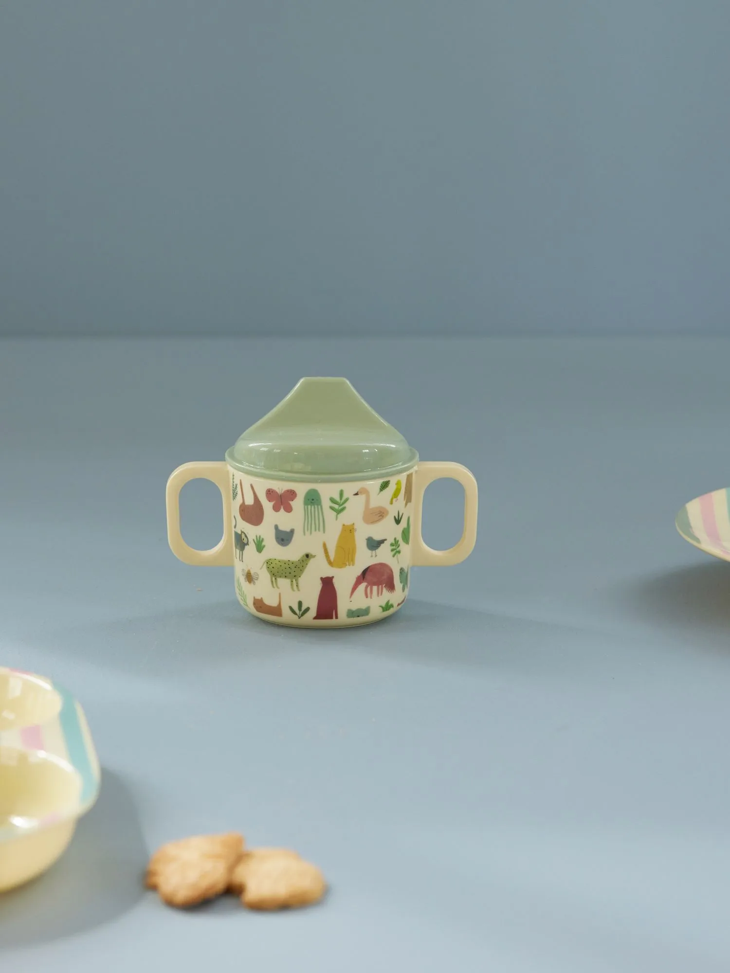 Rice Kinderbecher mit zwei Griffen 20cl, Sweet Jungle Print-Cream RICE