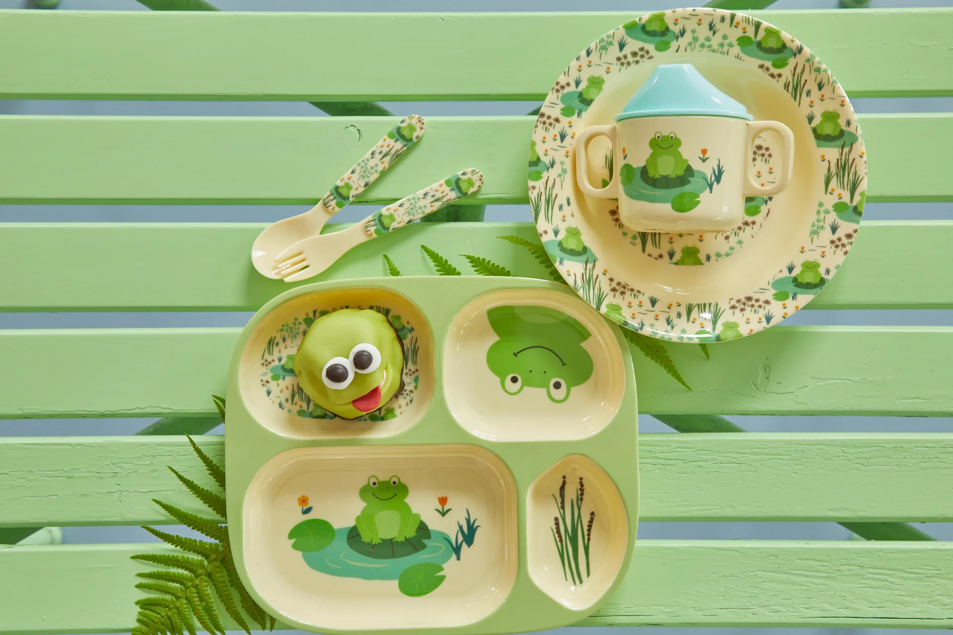 Rice Kindergeschirr 4 Teile, Frog RICE