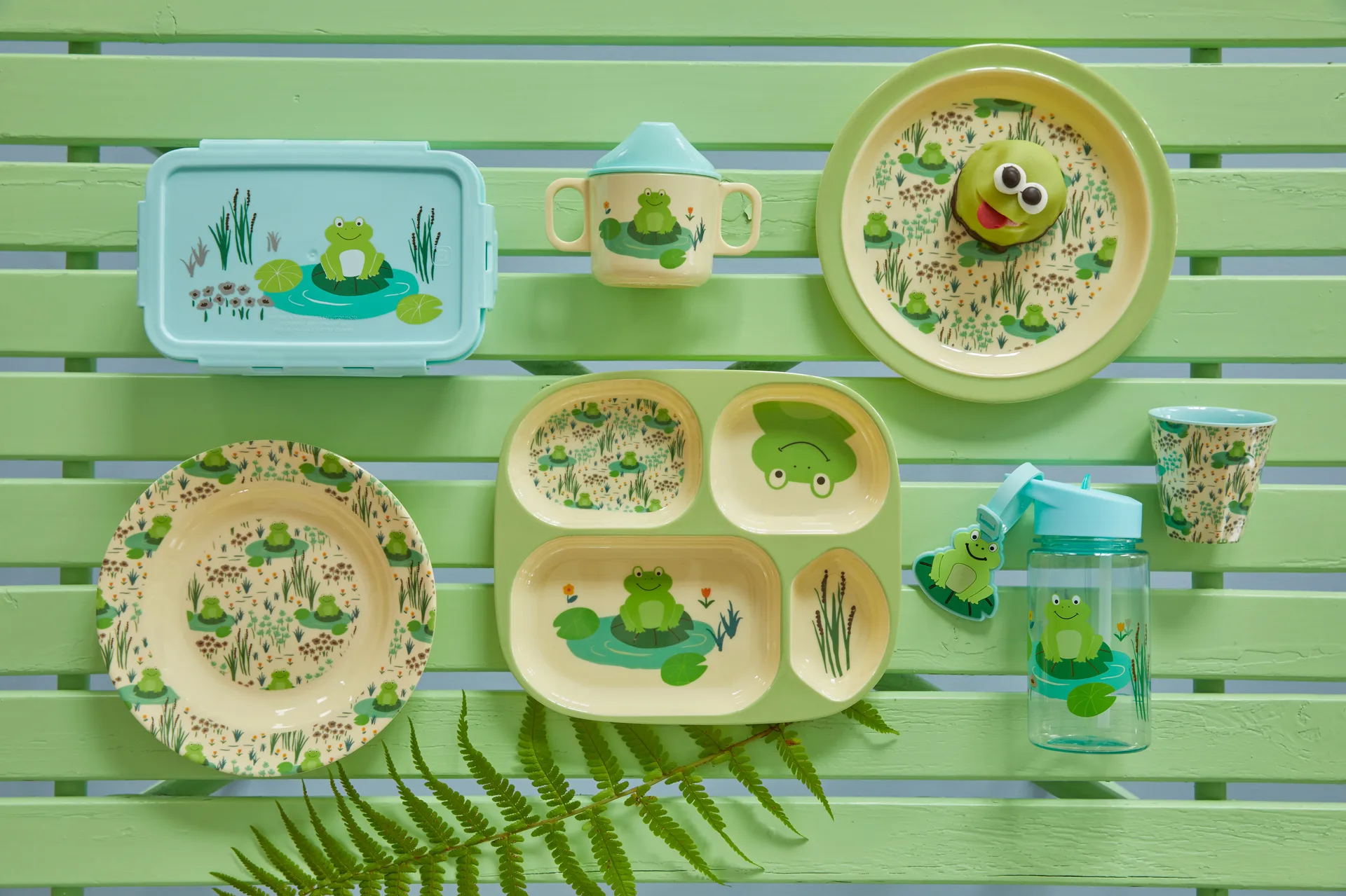 Rice Kindergeschirr 4 Teile, Frog RICE