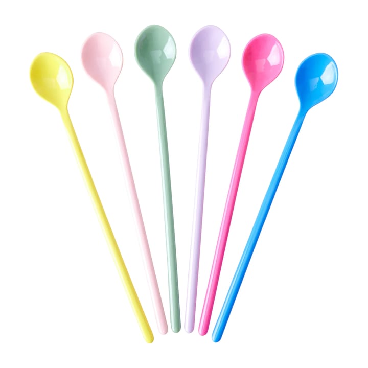 Rice Langer Löffel Melamin 6er Pack - Multicolor - RICE