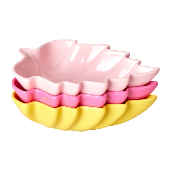 Rice Leaf Servierschale melamin 3 Teile, Pink-yellow-fuchsia RICE