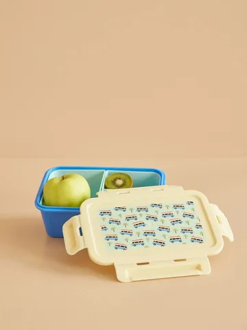 Rice Lunchbox mit 3 Fächern - Cars-blue - RICE