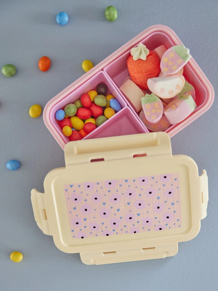 Rice Lunchbox mit 3 Fächern, Flowers-pink RICE