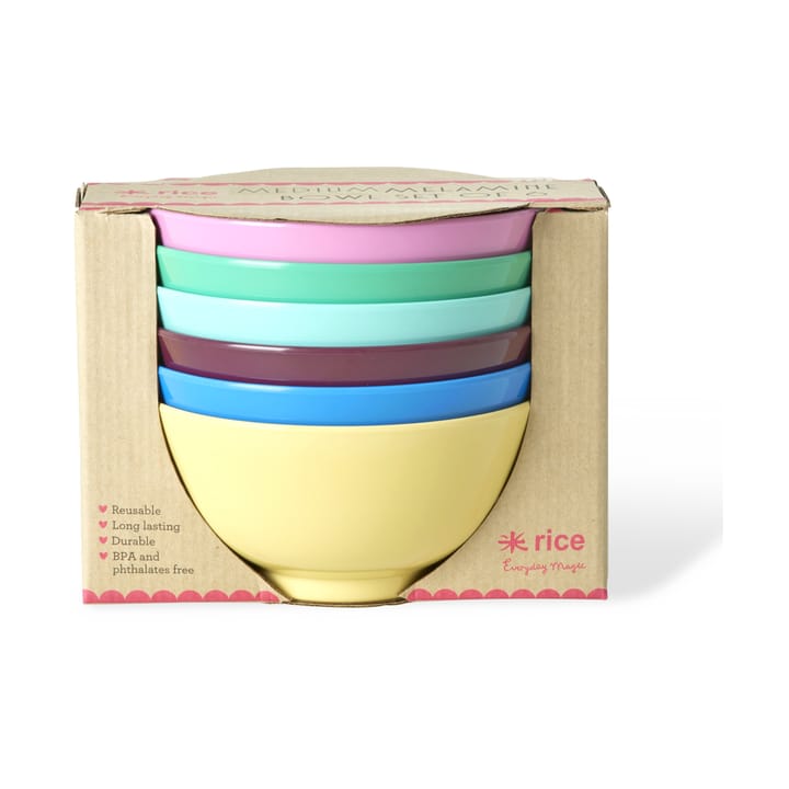 Rice Melamin Schale medium 70 cl 6er-Pack - Show youre true colors - RICE