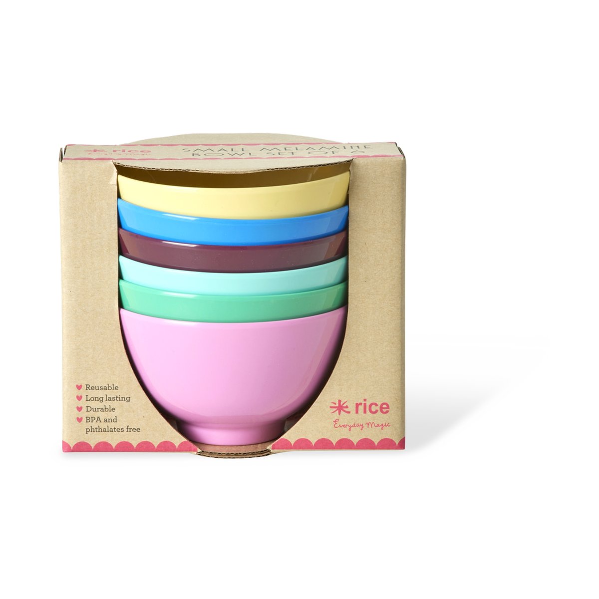 RICE Rice Melamin Schale small 30 cl 6er-Pack Show youre true colors