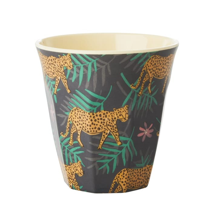 Rice Melaminbecher medium, Leopard and leaves RICE