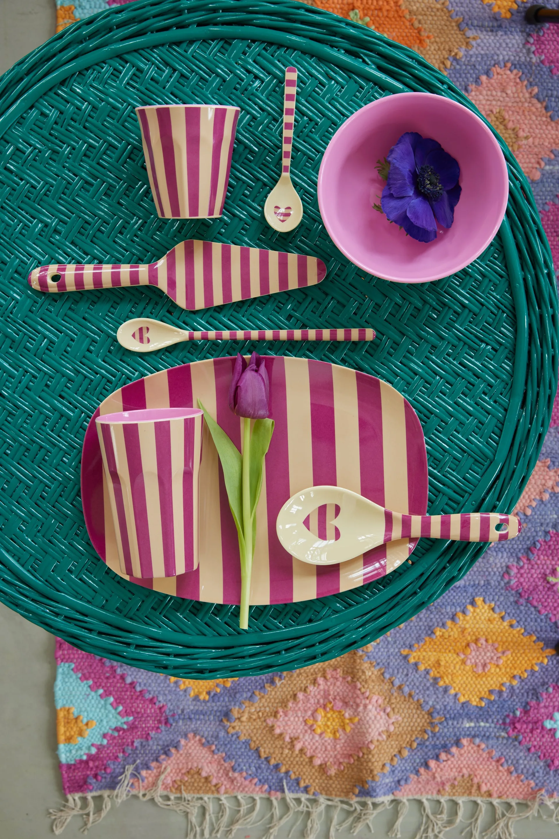 Rice Melaminbecher medium, Stripes RICE