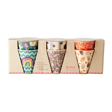 Rice Melaminbecher small 6er Pack - Disco ball-prints - RICE