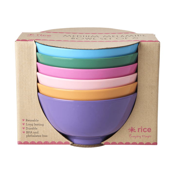 Rice Melaminschale medium Ø15cm 6 Teile - Multi - RICE