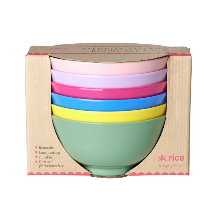 Rice Melaminschale medium Ø15cm 6 Teile - Multicolor - RICE