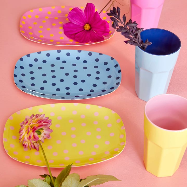 Rice Melaminteller 16,5 x 23cm, Pink dot RICE