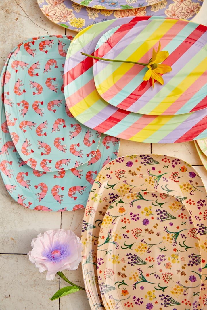 Rice Melaminteller 16,5 x 23cm, Wild flower RICE