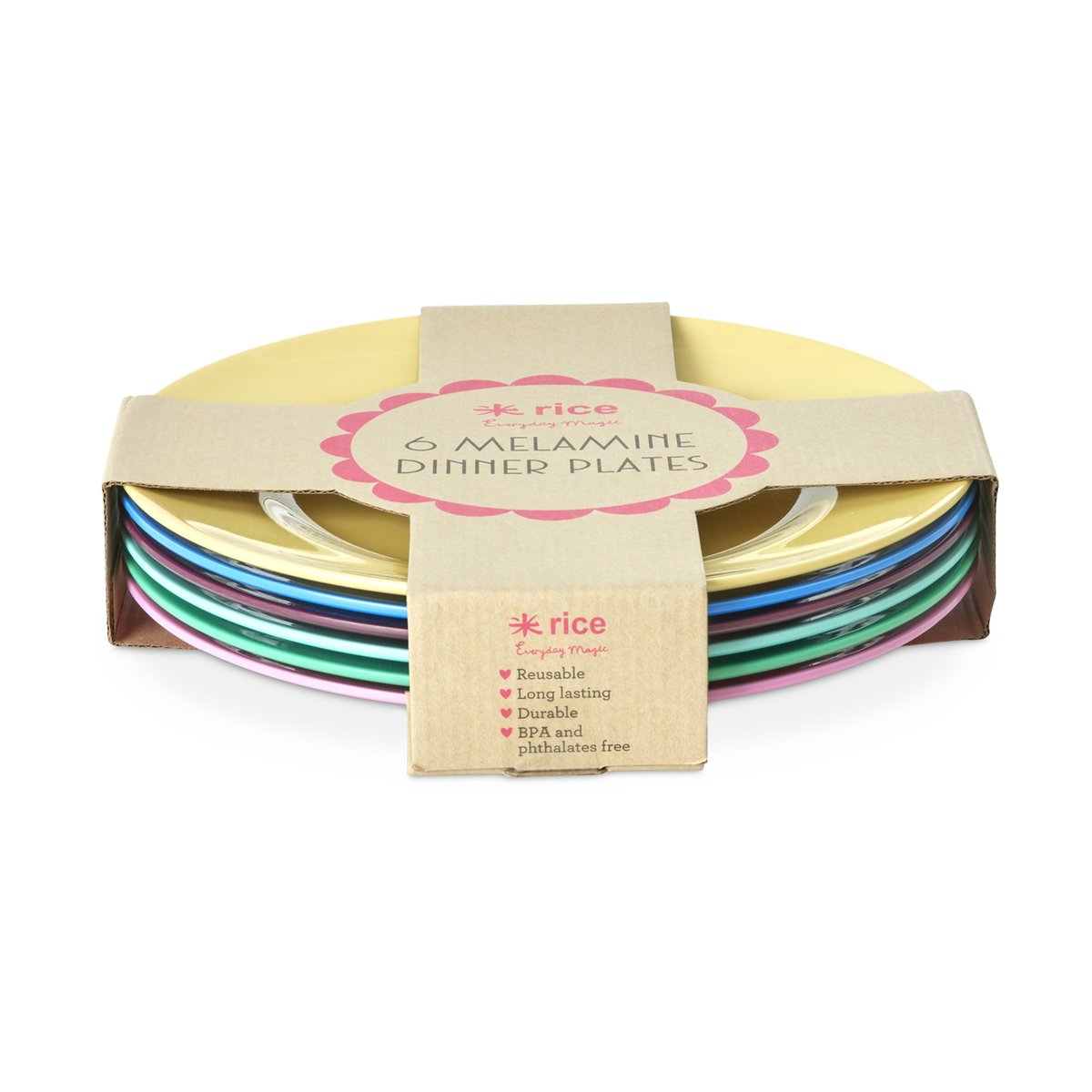 RICE Rice Melaminteller Ø26 cm 6er-Pack Show youre true colors