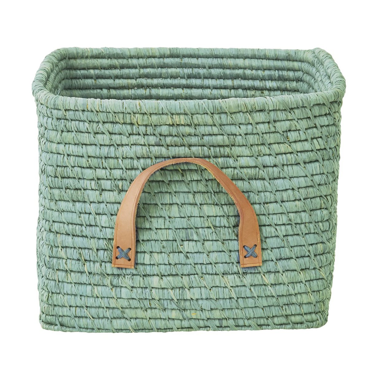 Rice raffia Verwahrungskorb Mint | Skandinavisches Design | Aufbewahrungskörbe | Grün